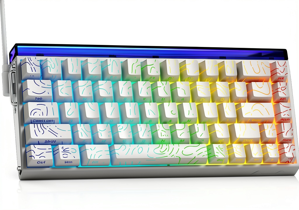 AULA Hero68 HE gaming keyboard with RGB lighting on a gaming desk