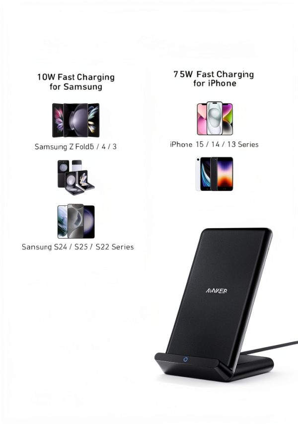Anker Wireless Charger Stand 10W Fast Charging Qi Certified-5