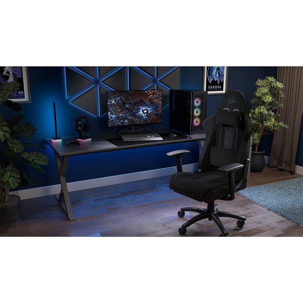 CORSAIR TC100 Fabric Gaming Chair Black Ergonomic Adjustable-15