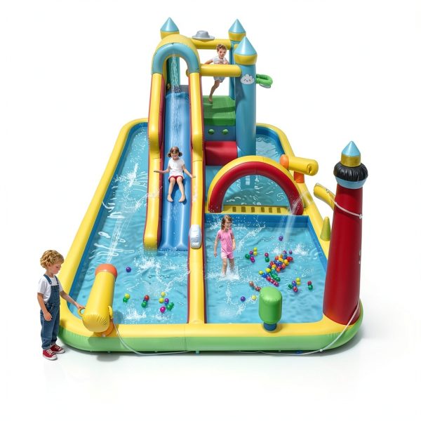 Inflatable Water Slide Bounce House Kids Outdoor Play-7