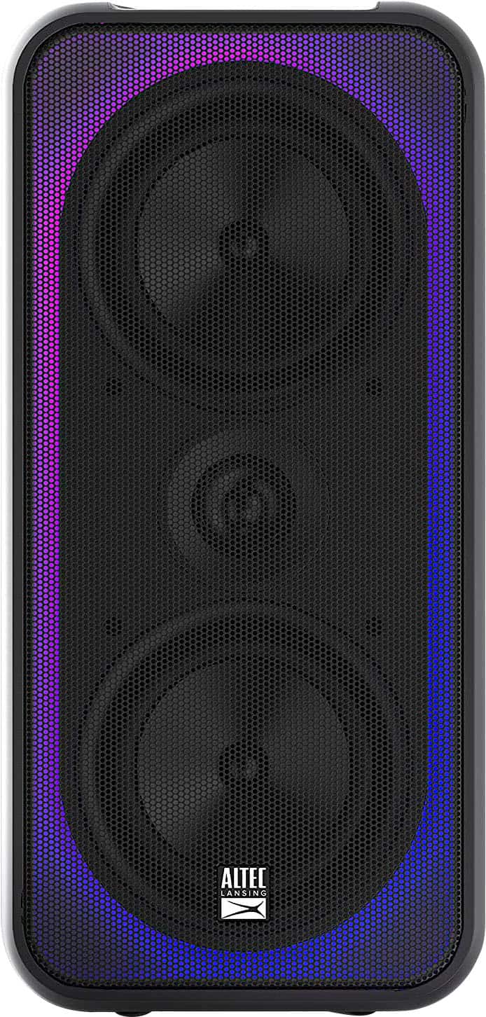Altec Lansing Shockwave 200 Wireless Party Speaker in a party setting with LED lights active