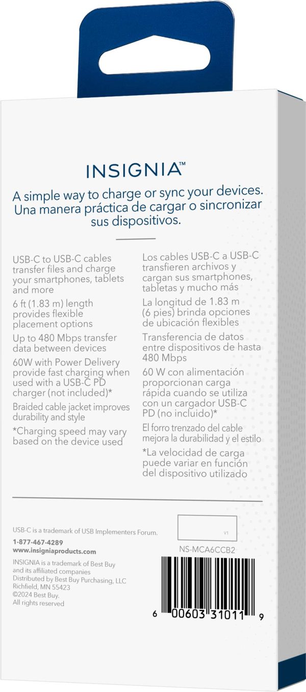 Insignia USB-C to USB-C Braided Charge and Sync Cable 2-Pack-14
