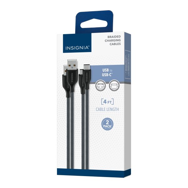 Insignia USB-C to USB-A Cable 4 ft Braided Durable-9