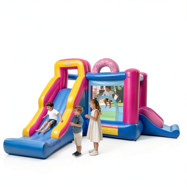 Doughnut Bounce House Inflatable Castle Slides Basketball-1