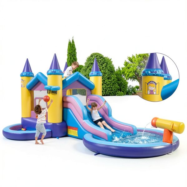 Princess Castle Inflatable Water Park Oxford Cloth Kids Play-6