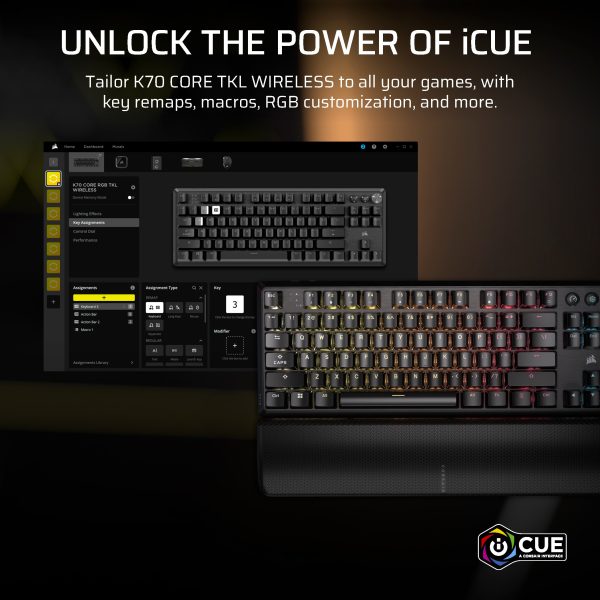 CORSAIR K70 CORE TKL Wireless RGB Mechanical Gaming Keyboard-8
