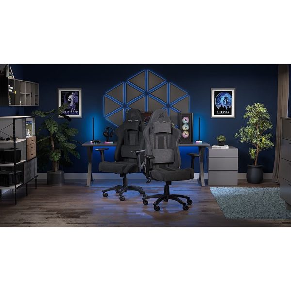 CORSAIR TC100 Fabric Gaming Chair Black Ergonomic Adjustable-11