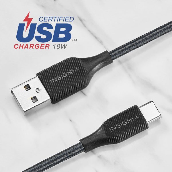 Insignia USB-C to USB-A Cable 4 ft Braided Durable-4
