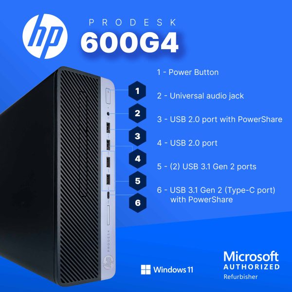 HP ProDesk 600G4 Desktop Intel i5 NVIDIA GT 1030 16GB RAM-1