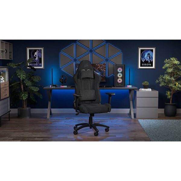 CORSAIR TC100 Fabric Gaming Chair Black Ergonomic Adjustable-14