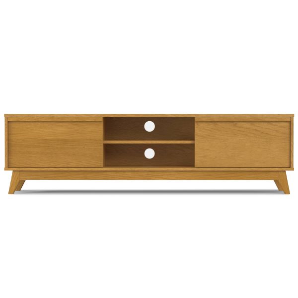 Lennon TV Stand Oak Veneer Mid Century Modern Storage-2