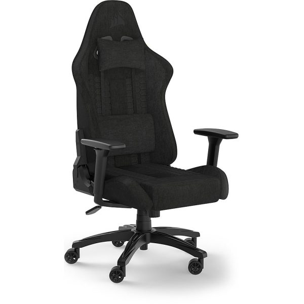 CORSAIR TC100 Fabric Gaming Chair Black Ergonomic Adjustable-0