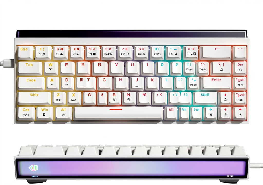 Womier WK68 Pro keyboard with RGB lighting on a desk