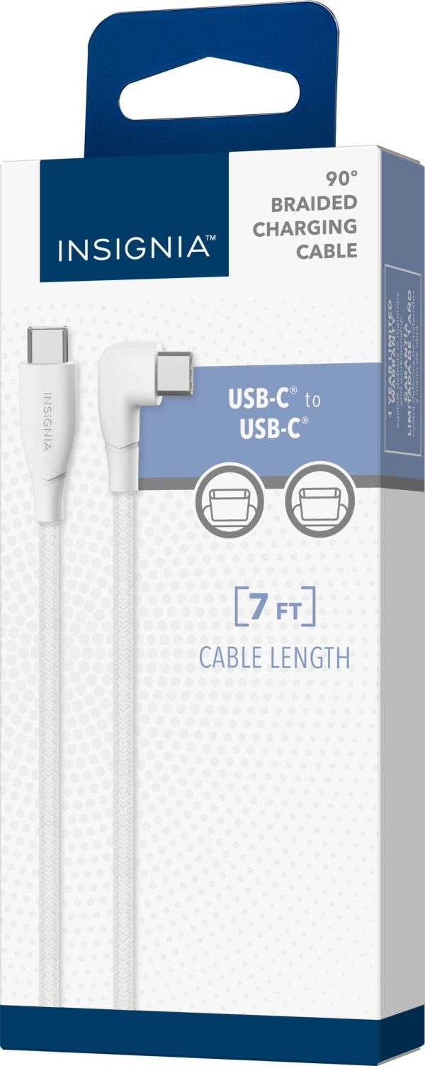Insignia USB C Charging Cable Right Angle Braided 7ft-4