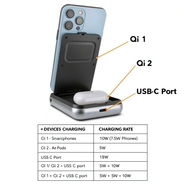 Satechi Wireless Charger Power Stand 3-in-1 Portable Qi-1