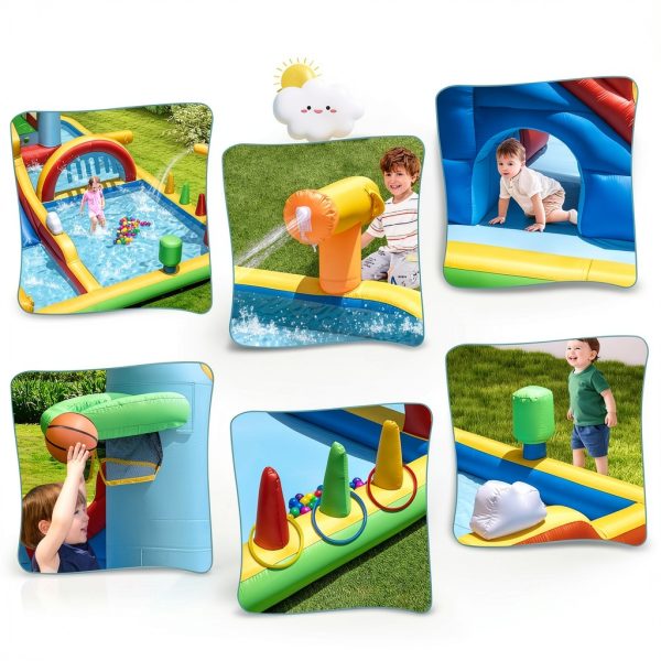 Inflatable Water Slide Bounce House Kids Outdoor Play-6
