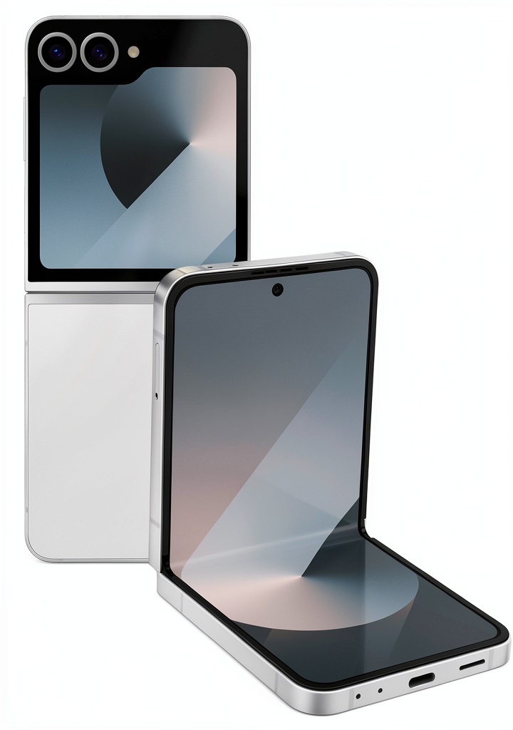 Samsung Galaxy Z Flip6 unfolded on a table