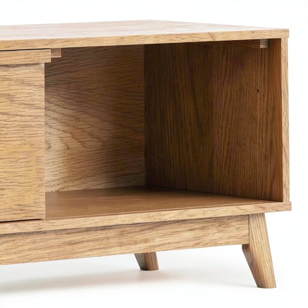 Lennon TV Stand Oak Veneer Mid Century Modern Storage-9