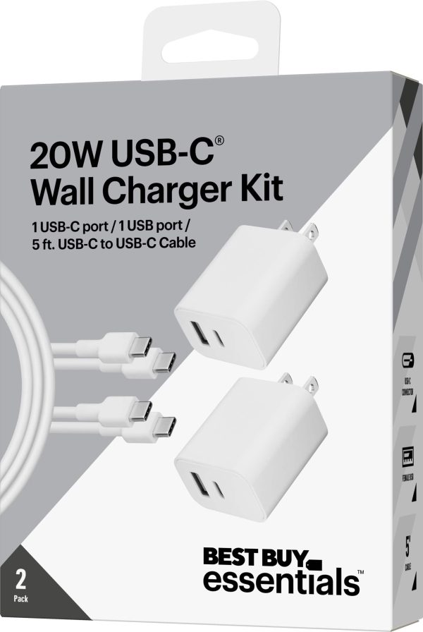 Best Buy essentials 20W Dual Port Wall Charger Kit 2 Pack-12