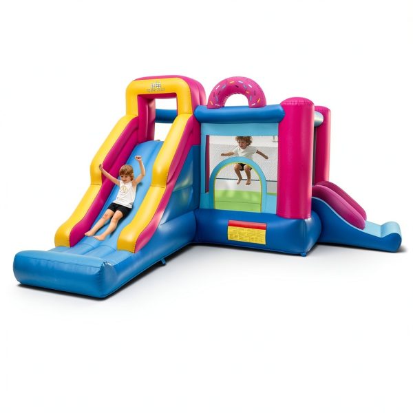 Doughnut Bounce House Inflatable Castle Slides Basketball-6