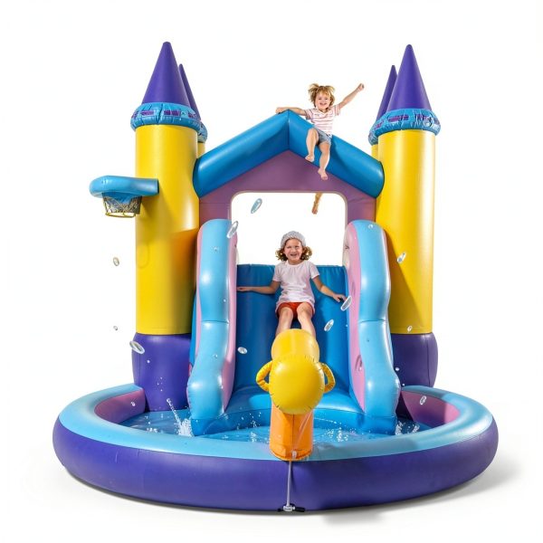 Princess Castle Inflatable Water Park Oxford Cloth Kids-5