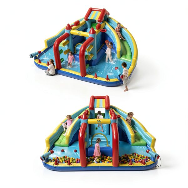 Inflatable Water Park Bounce House with Slides for Kids-6