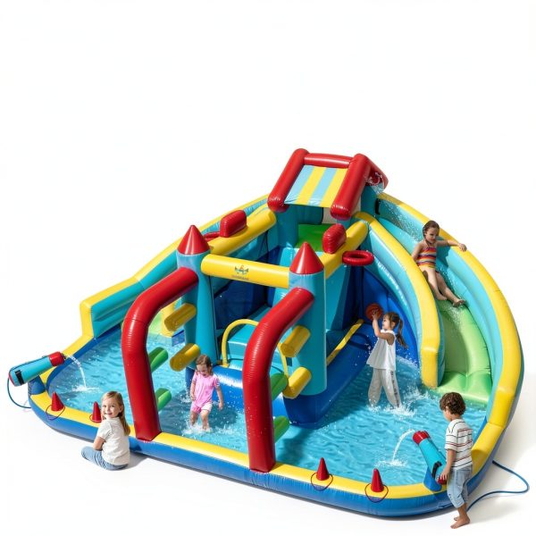 Inflatable Water Park Bounce House with Slides for Kids-8