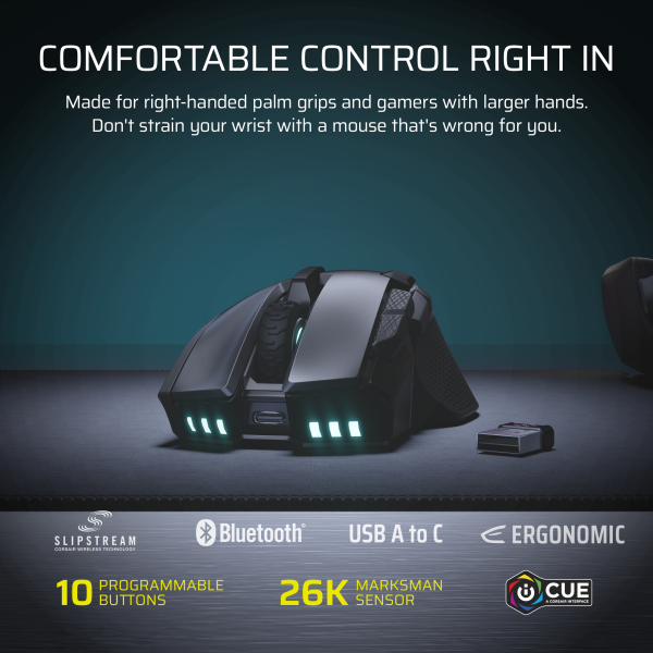 Corsair Ironclaw Wireless SE Gaming Mouse FPS MOBA MMO-1