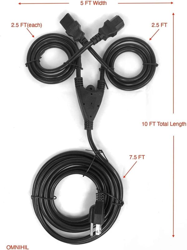 ALTEC Lansing Power Cord Splitter UL Listed 10FT 3 Prong-0