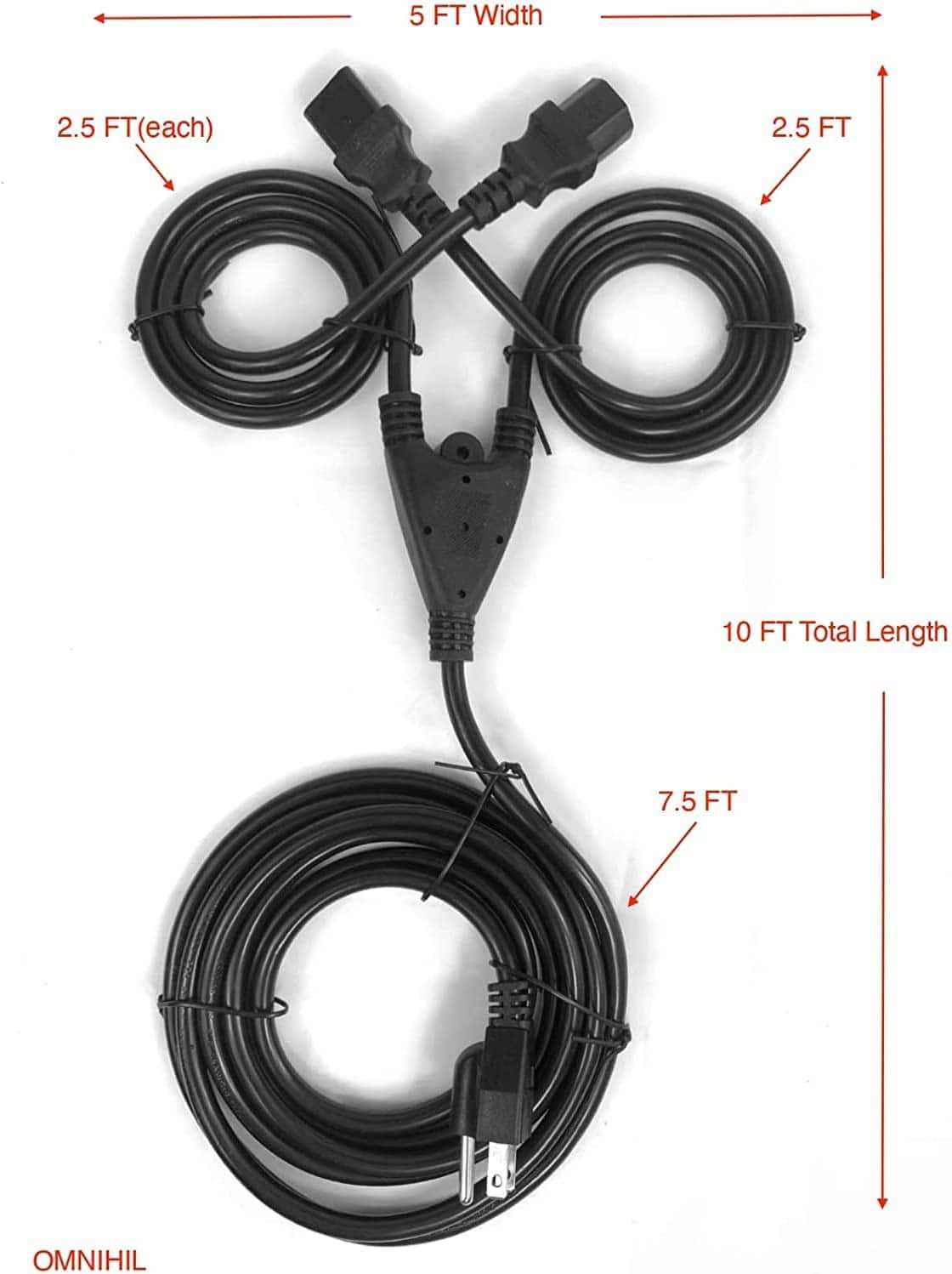 Installing ALTEC Lansing Power Cord Splitter UL Listed 10FT 3 Prong on a wooden desk