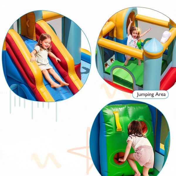 Inflatable Water Slide Bounce House Kids Outdoor Play-5
