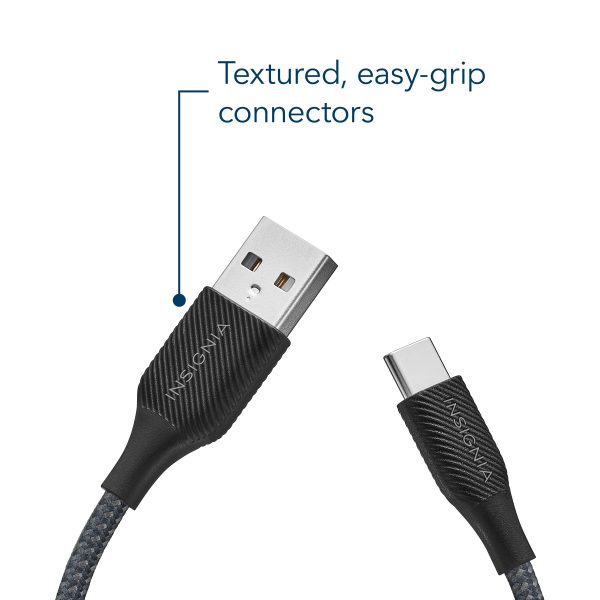 Insignia USB-C to USB-A Cable 4 ft Braided Durable-2
