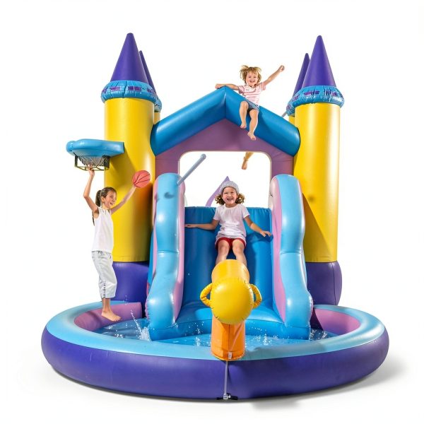 Princess Castle Inflatable Water Park Oxford Cloth Kids Play-5