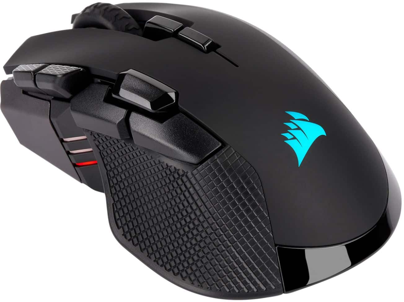 Corsair Ironclaw RGB Wireless Gaming Mouse on a gaming desk