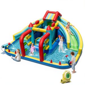 Inflatable Water Park Bounce House with Slides for Kids-0
