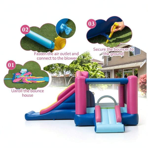 Doughnut Bounce House Inflatable Castle Slides Basketball-5