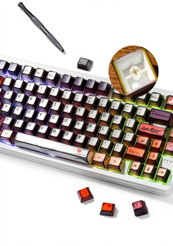 Retro Anime Keycaps 134 Keys Japanese Manga Shine Through-2