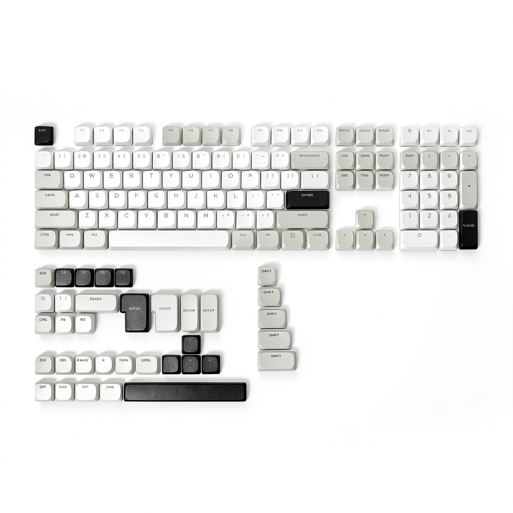 Pavo low profile keycaps installed on a mechanical keyboard