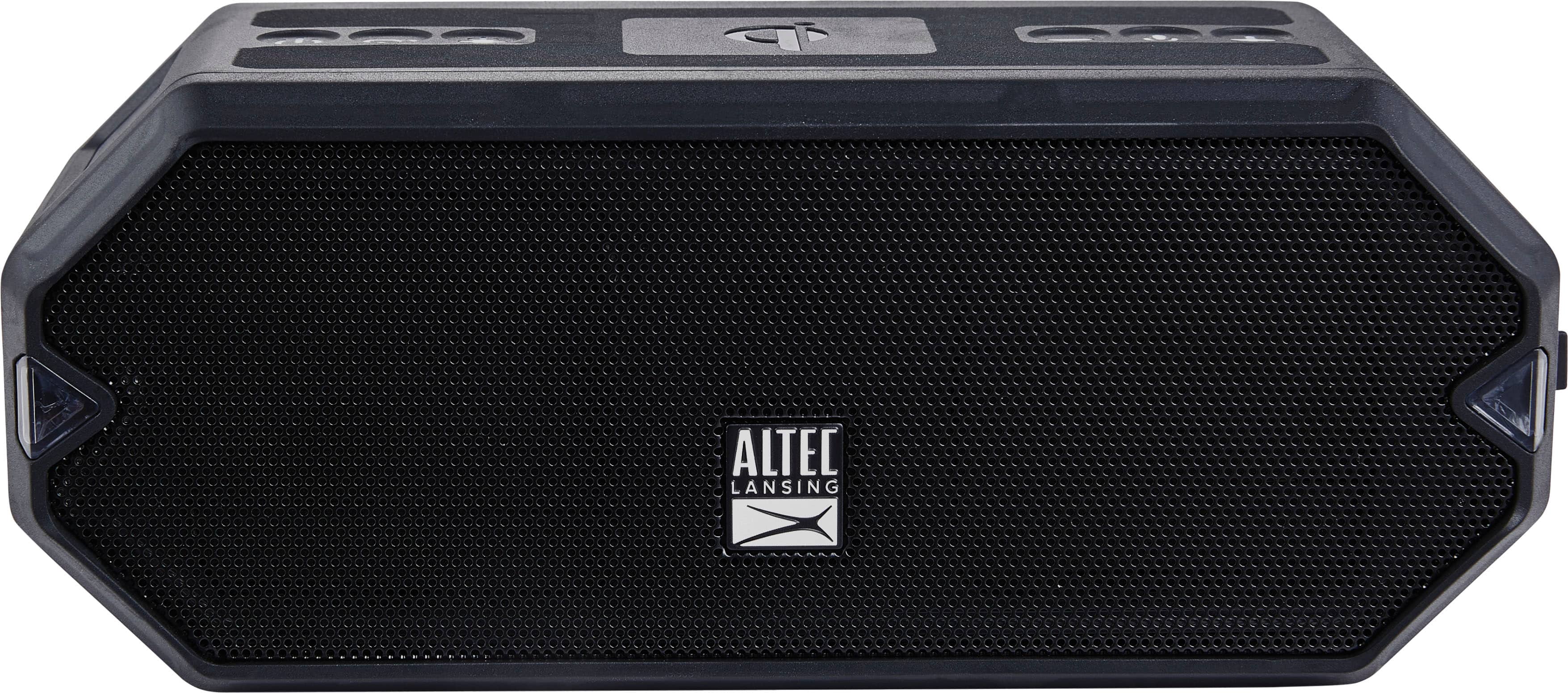 HydraBlast speaker in outdoor setting with water and LED lights active