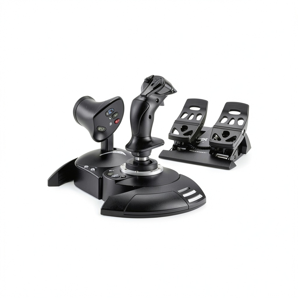Thrustmaster T Flight Full Kit setup on a gaming desk