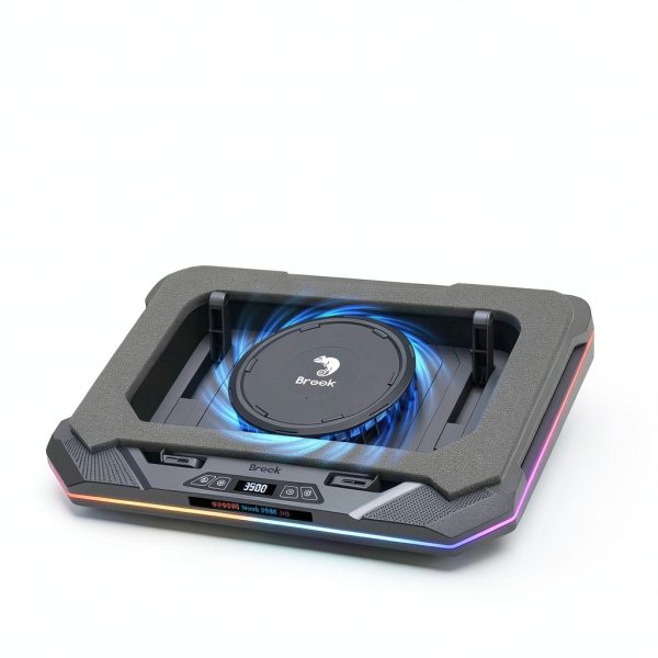 Gaming Laptop Cooling Pad Turbo Fan USB Hub RGB Lighting-1