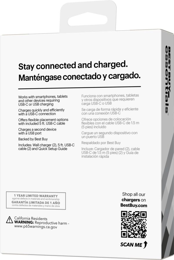 Best Buy essentials 20W Dual Port Wall Charger Kit 2 Pack-13