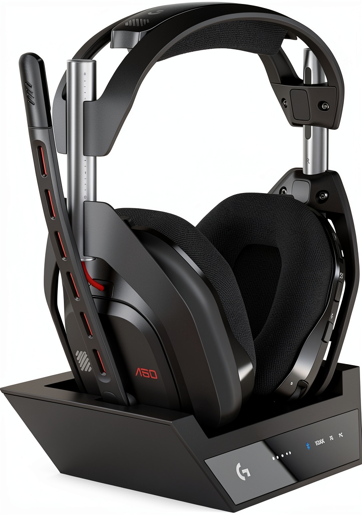 Logitech A50 headset on Base Station charging dock